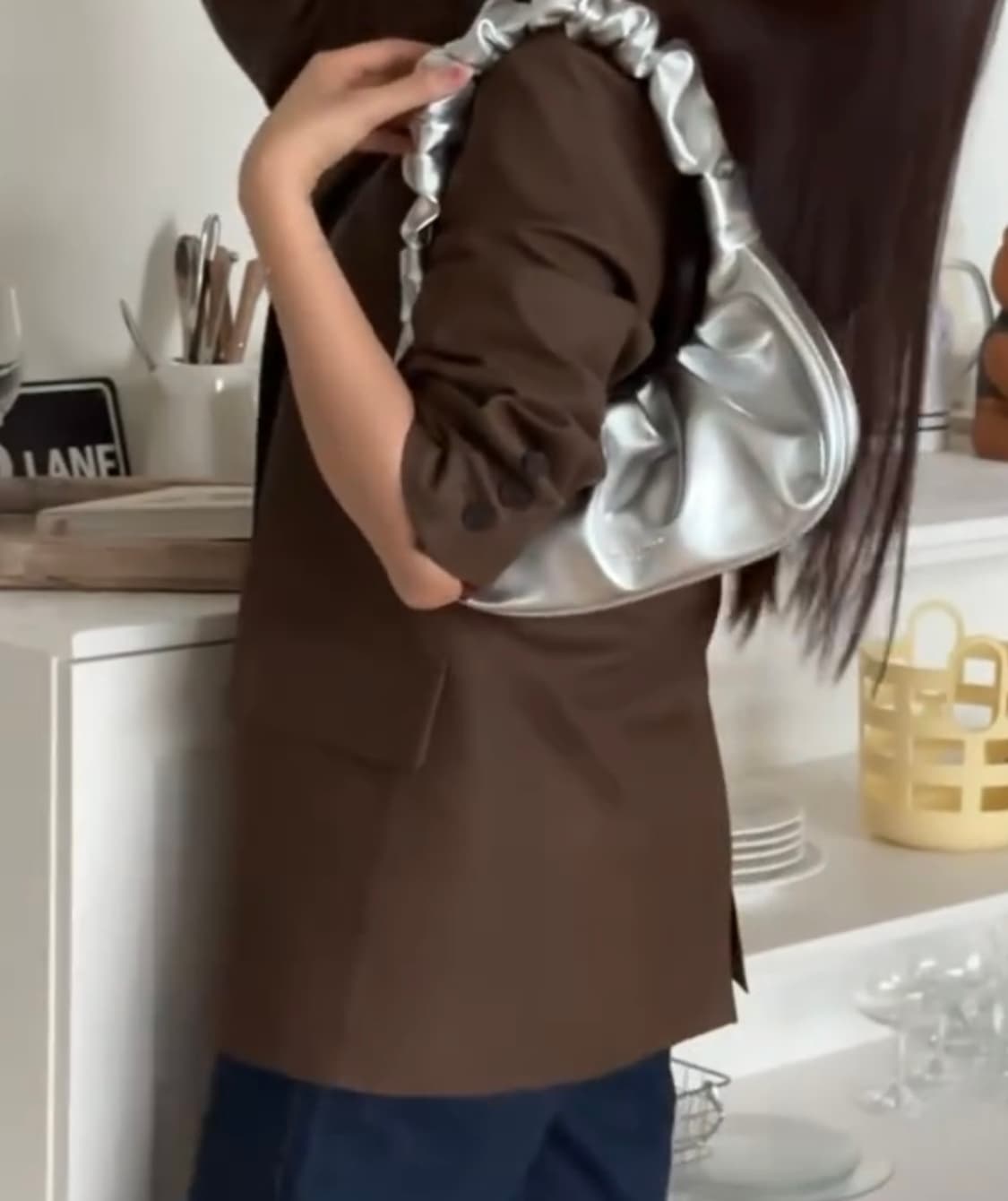 엘레깡스백 엘깡 튤립백 실버 숄더백 토트백 가방  상품이미지1