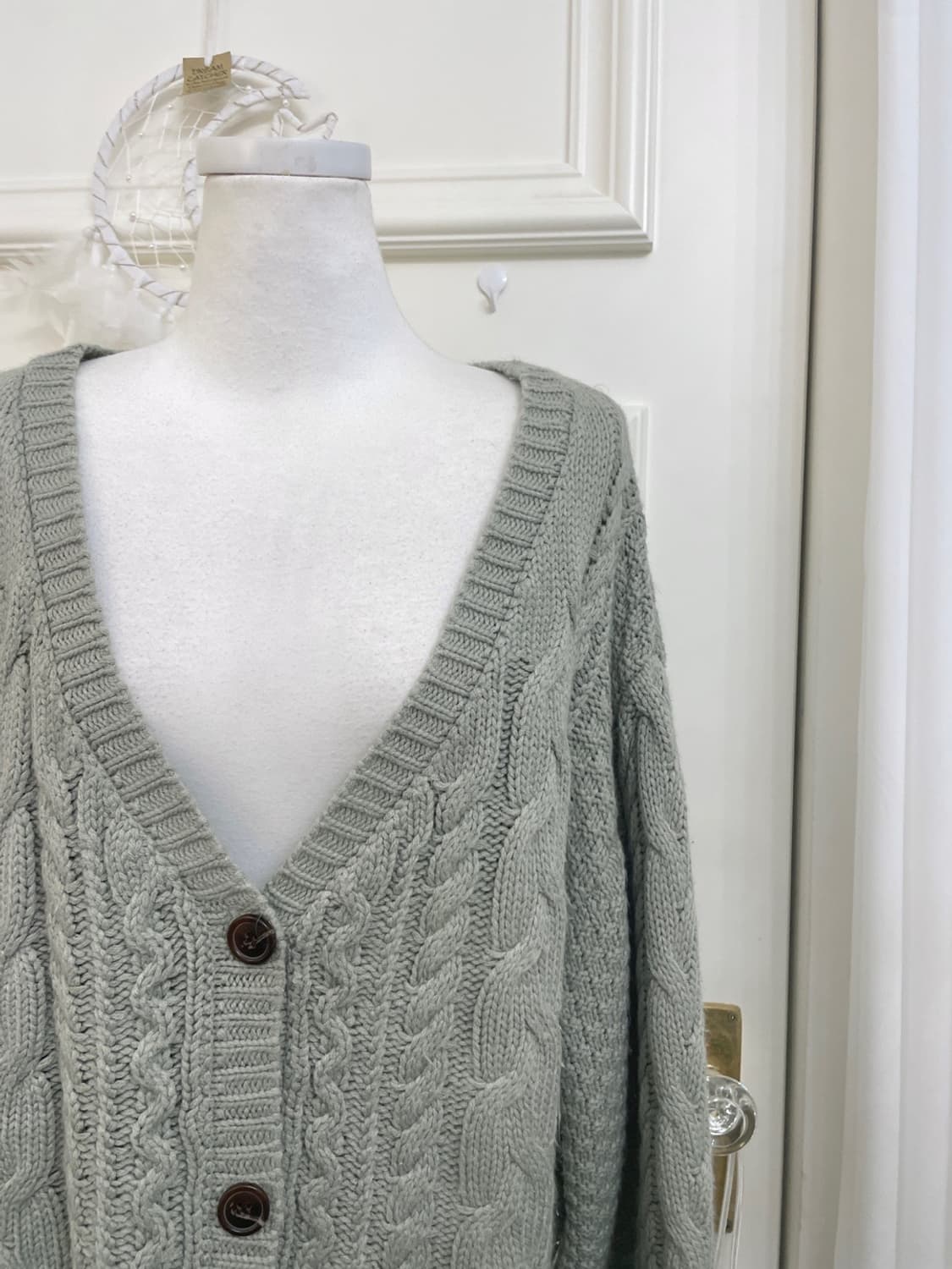 indi green twist loose cardigan(size-M) 상품이미지6