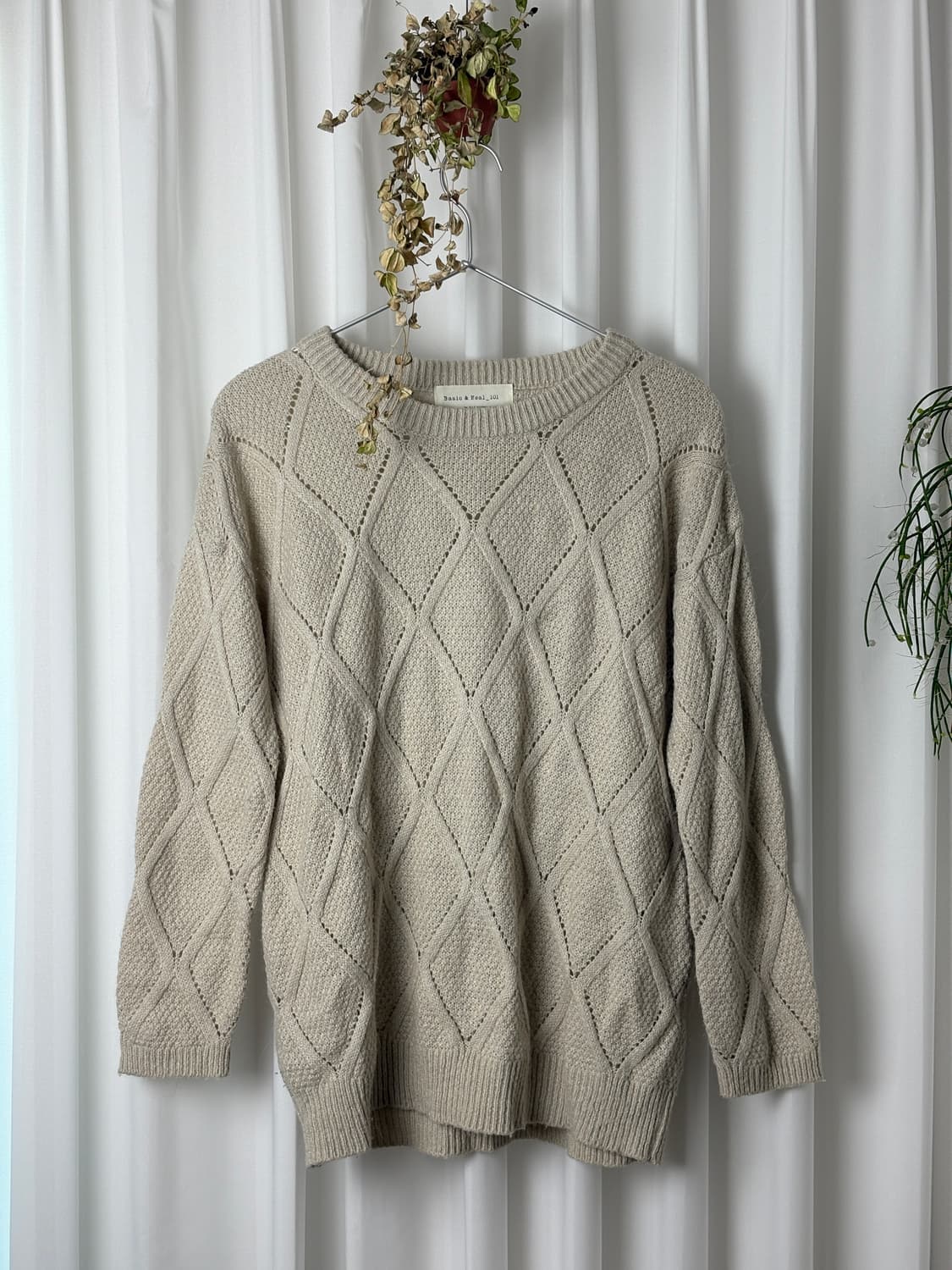 오트밀 패턴 니트 상품이미지1