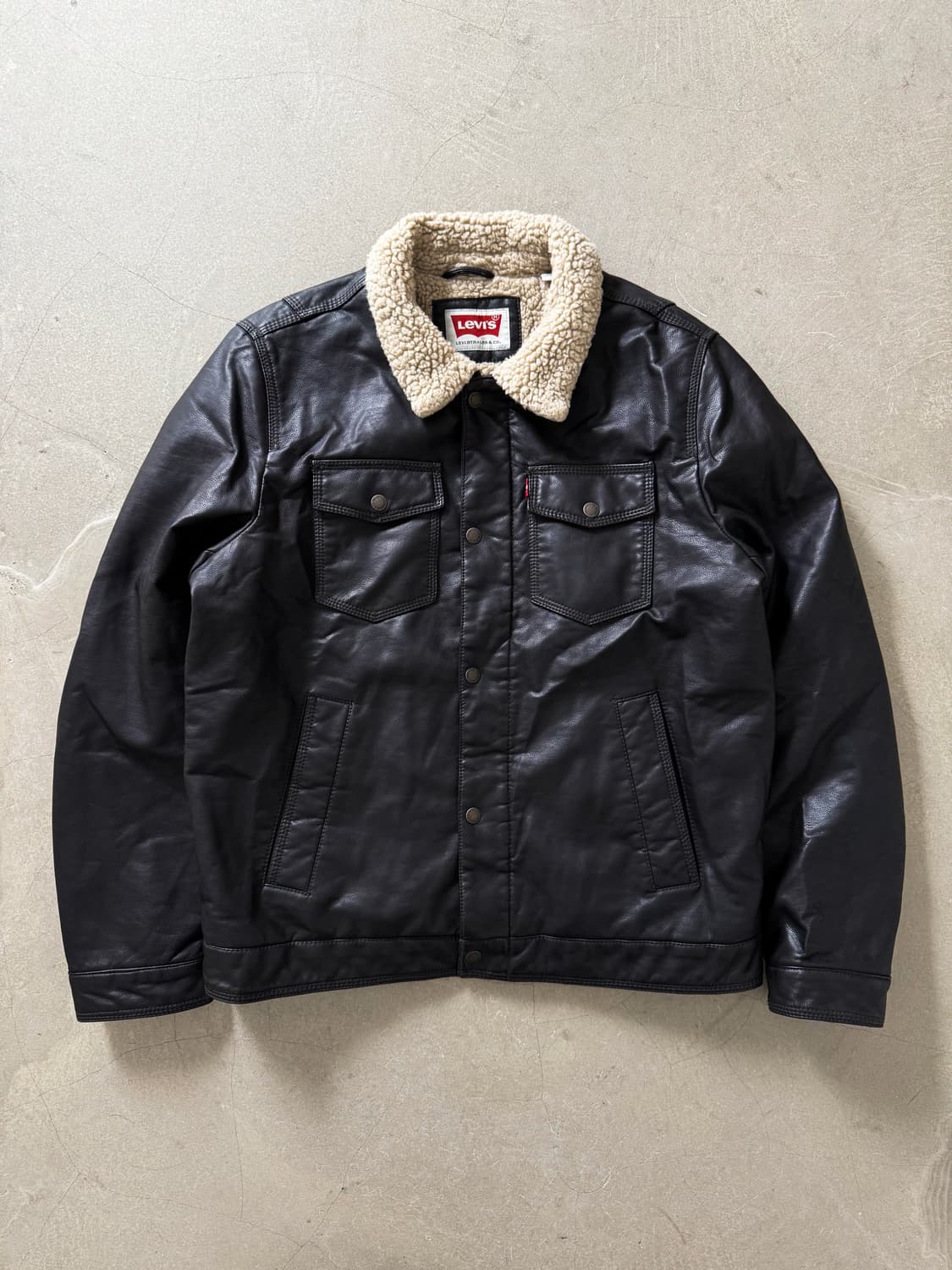 Levis Leather Sherpa Trucker Jacket 상품이미지2