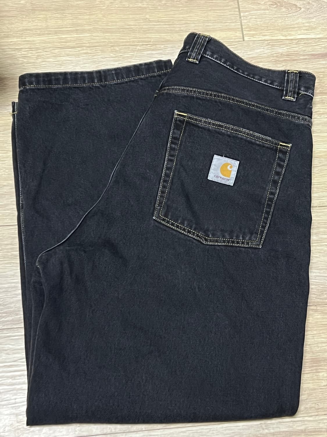 칼하트 WIP 브랜든 팬츠 스미스 블랙 스톤 워시드 상품이미지1