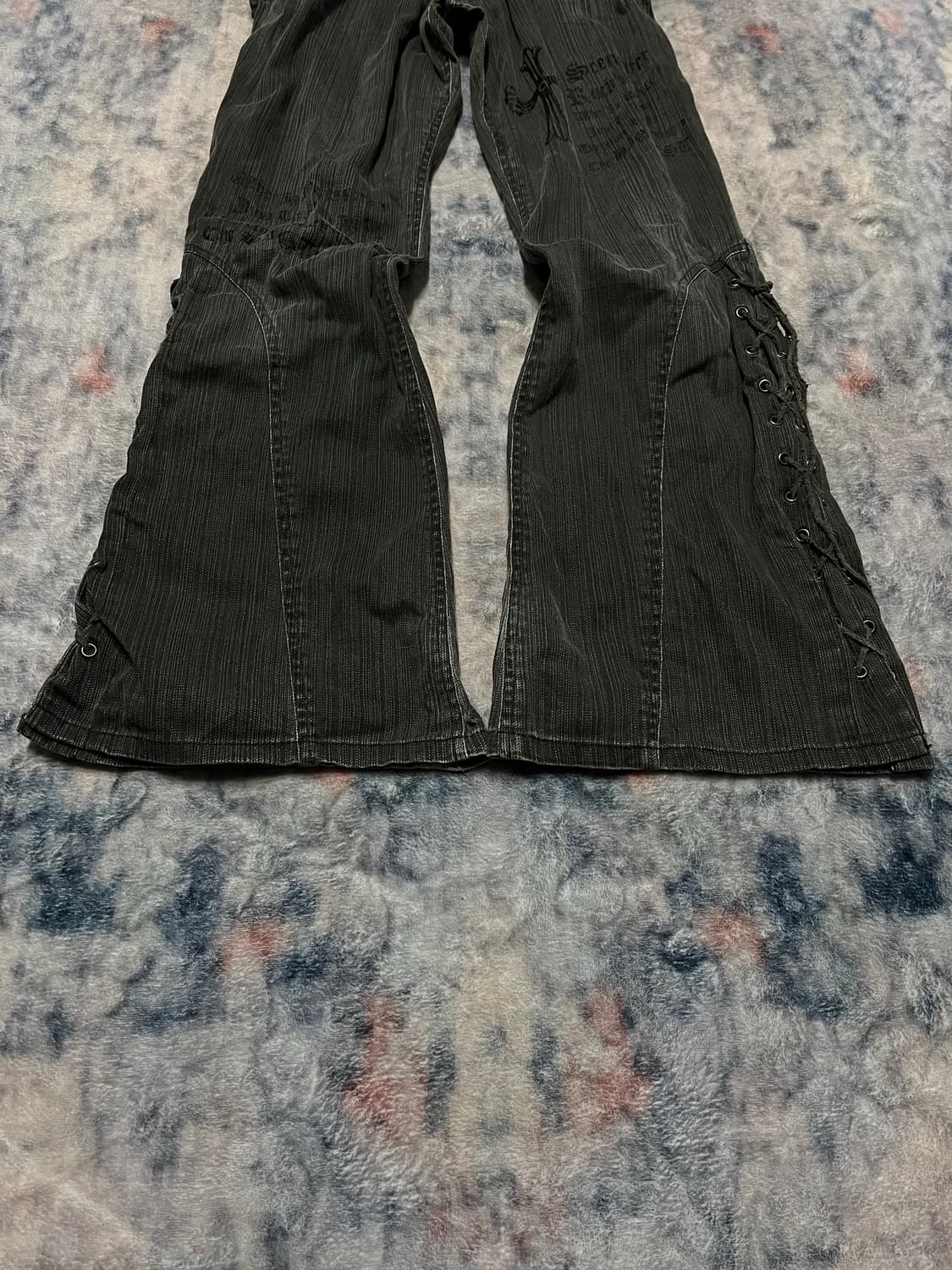 Place plan lettering lace up bell bottom 상품이미지5