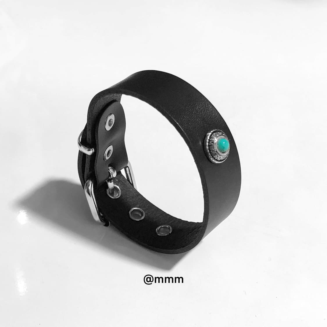 (Unisex) 터키석 스톤 가죽 팔찌 상품이미지7