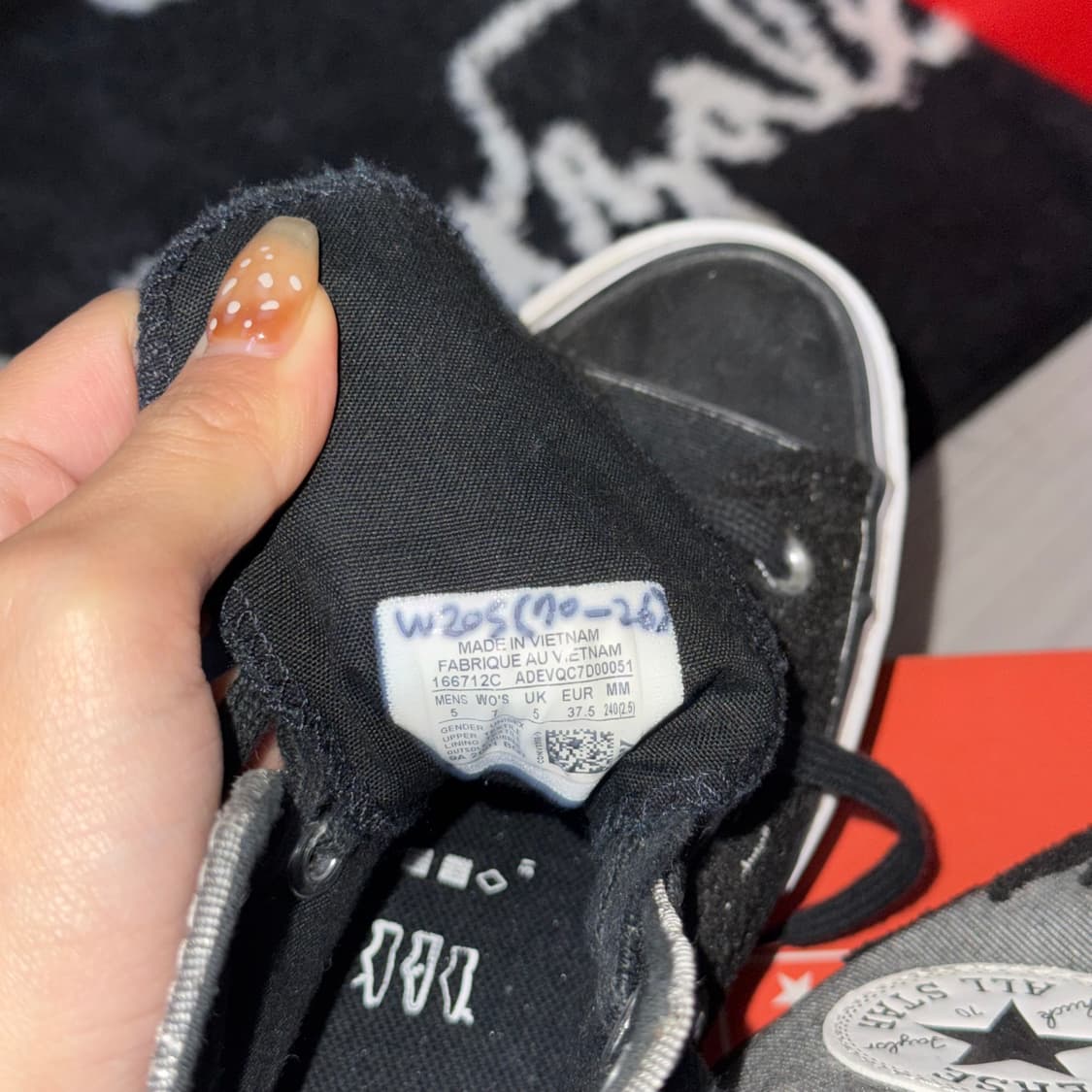 새상품) 컨버스 데드스탁 플레임자수 블랙 240 상품이미지4