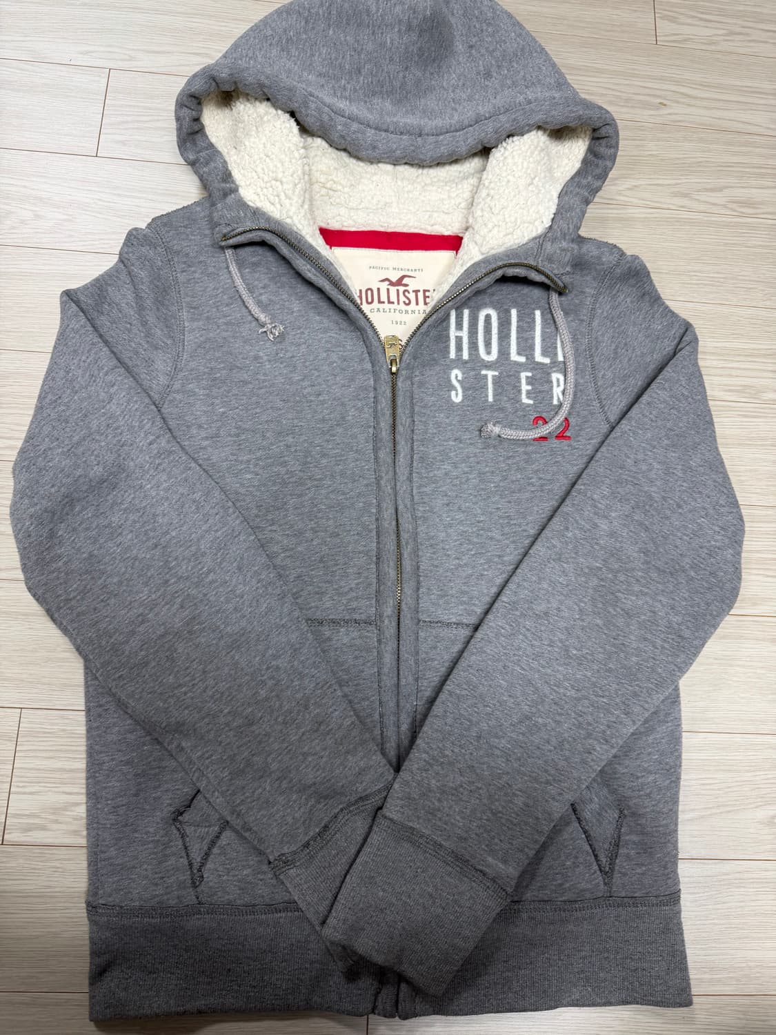 홀리스터 그레이 양털 후드집업 s 상품이미지2