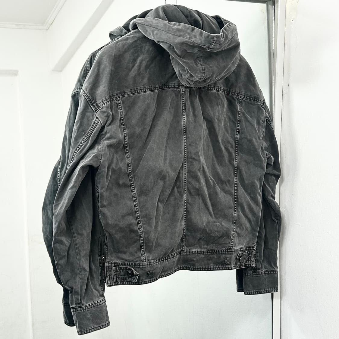 준지 22FW 3웨이 레이어드 흑청 후드 데님 자켓 상품이미지7