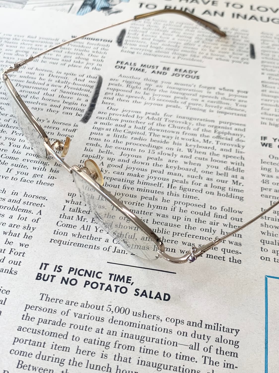 [픽키-600] 골드 메탈 반무테 안경 큐빅포인트 안경테 상품이미지4