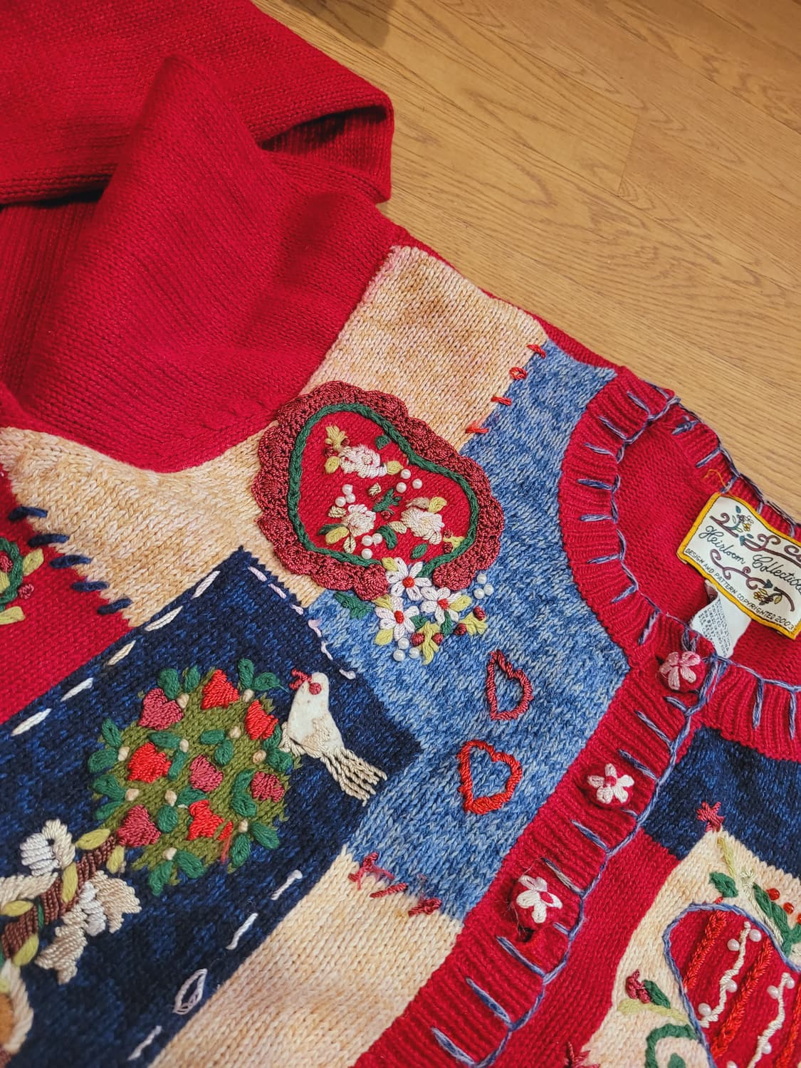 빈티지 자수 핸드메이드 니트가디건55 상품이미지1