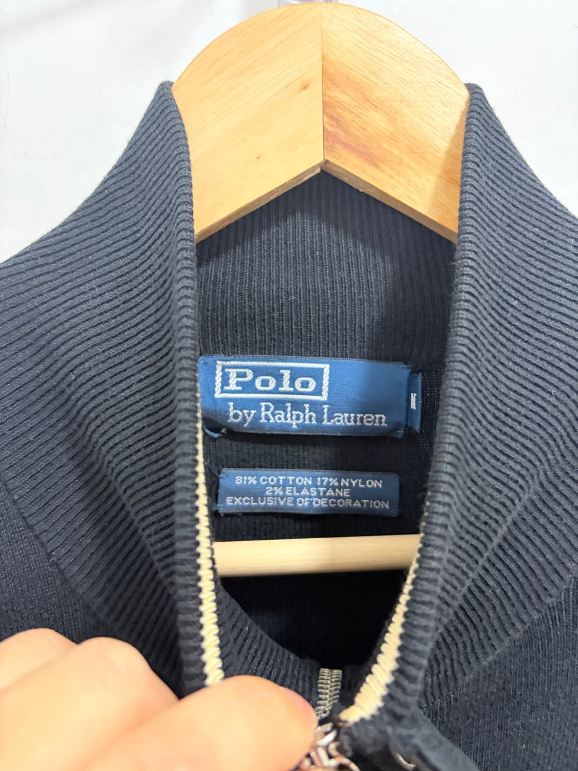 폴로 검정 블랙 니트 집업 자켓 상품이미지7