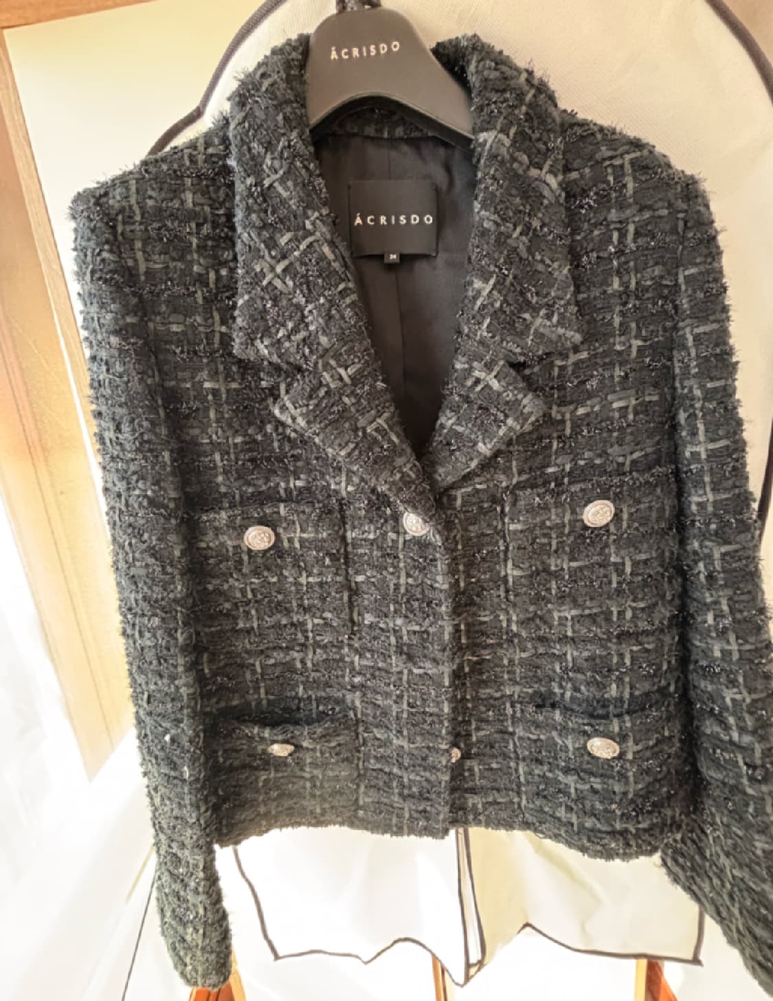 아크리스도 트위드 블랙자켓 상품이미지5