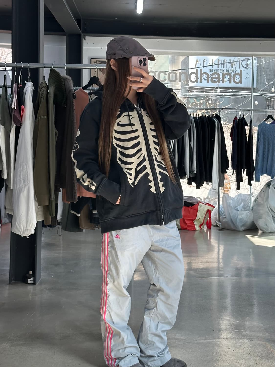 벤슨 넥핸드워머 본 스켈레톤 후드집업 상품이미지4