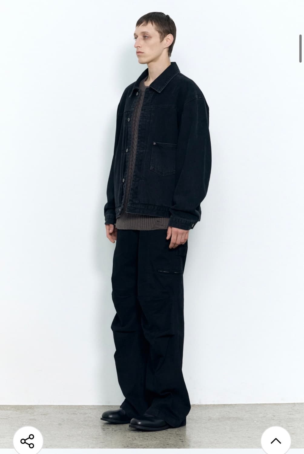 (M) 인사일런스 TYPE-1 데님 자켓 WASHED BLACK 판매 상품이미지4