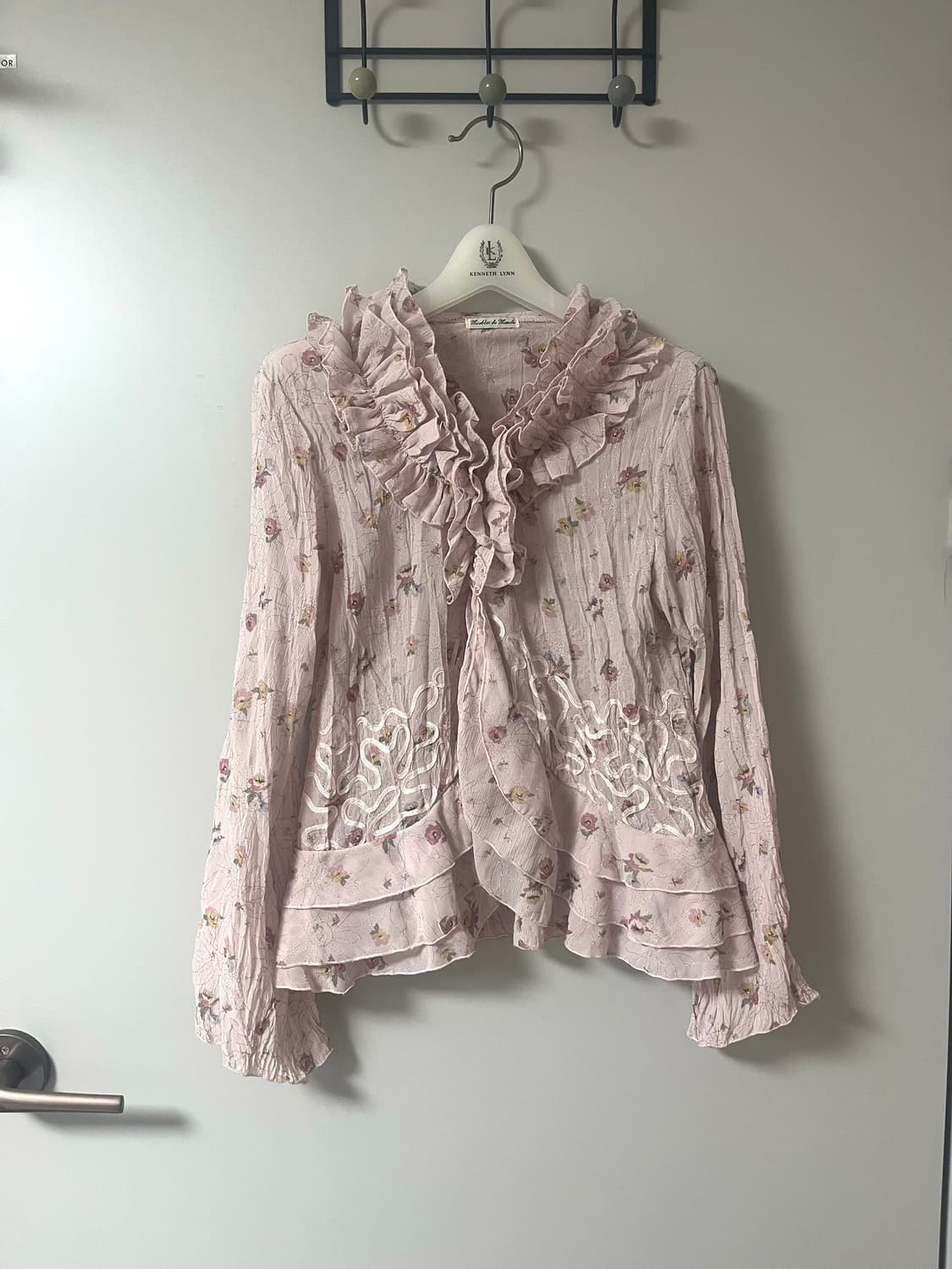 프릴 페어리 플라워 패턴 셔츠 블라우스 상품이미지1