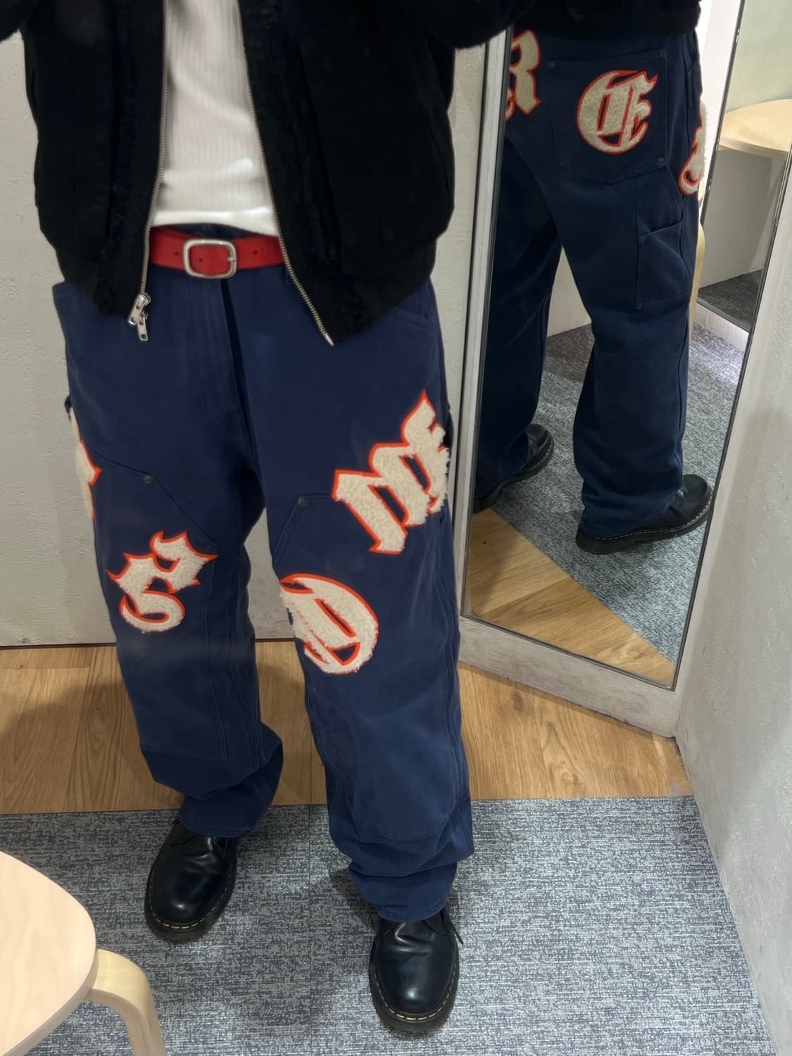 슈프림 올드 잉글리쉬 팬츠 네이비 34 상품이미지1