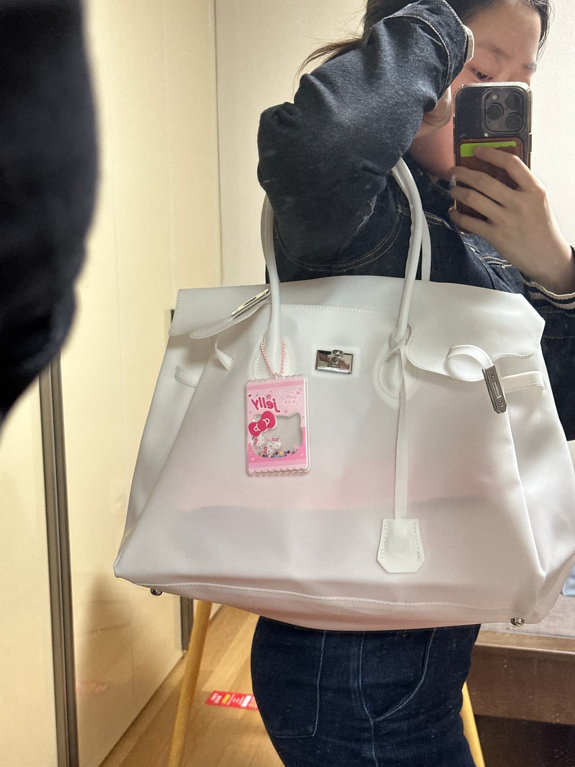 (국내 무료 배송) 라지 화이트 젤리 버킨 상품이미지5