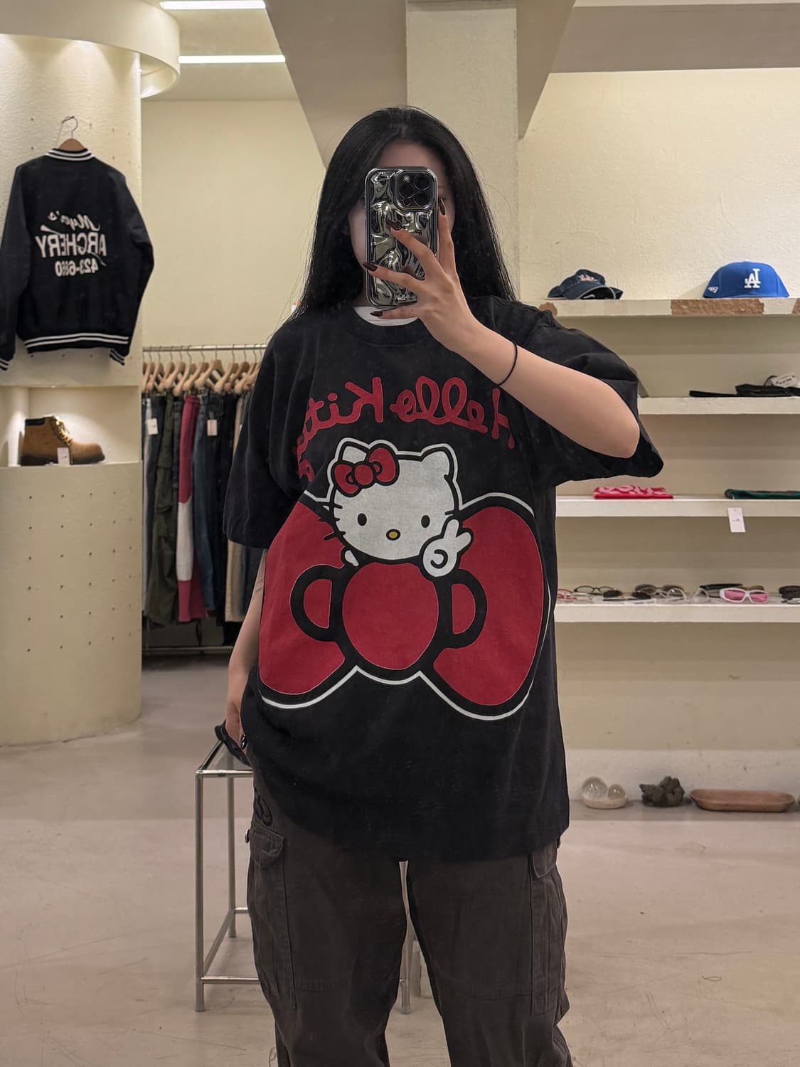 빈티지 헬로키티 오버핏 반팔 티셔츠 U1304 상품이미지1