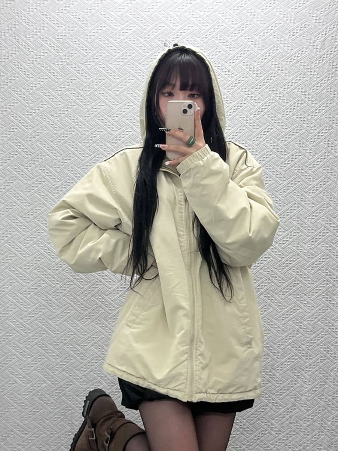 나이키 해리티지 스우시 리버시블 오트밀카키 점퍼 자켓 XL C10675 상품이미지2