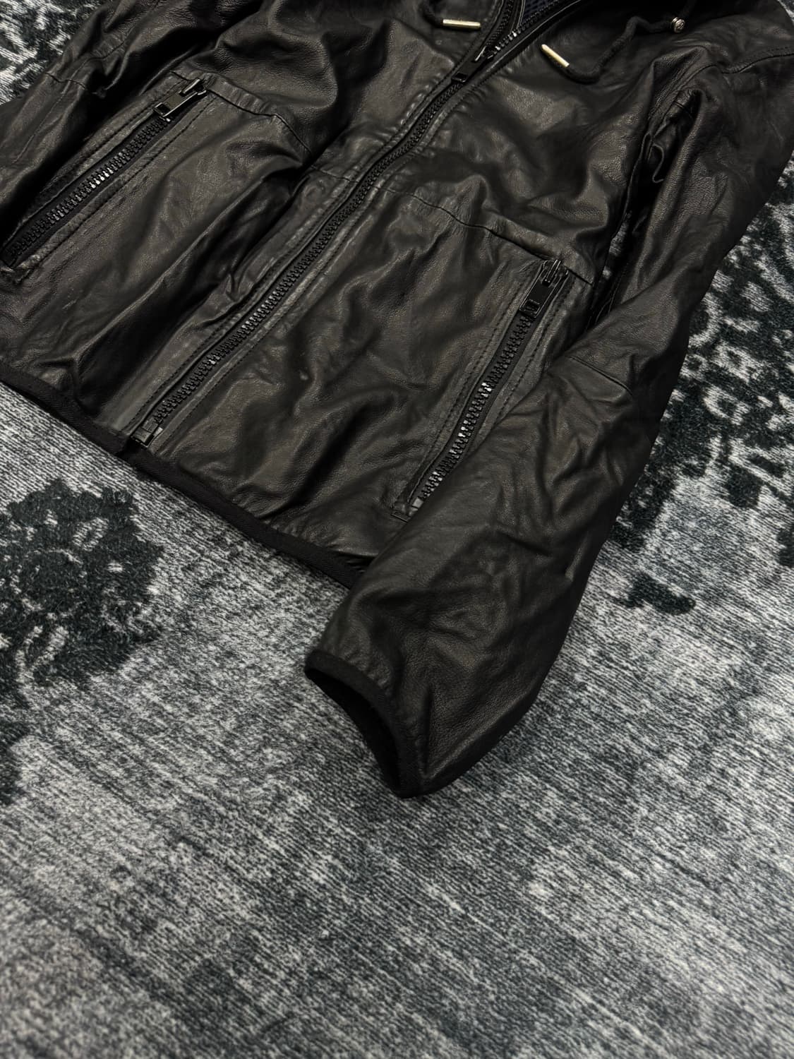 Diesel sheep skin hood leather jacket 상품이미지6