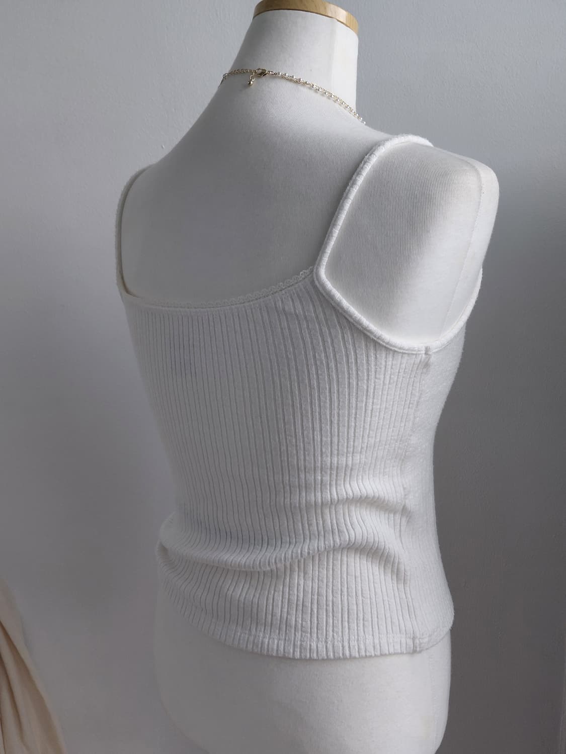 [빈티지] 화이트 골지 끈나시 상품이미지2