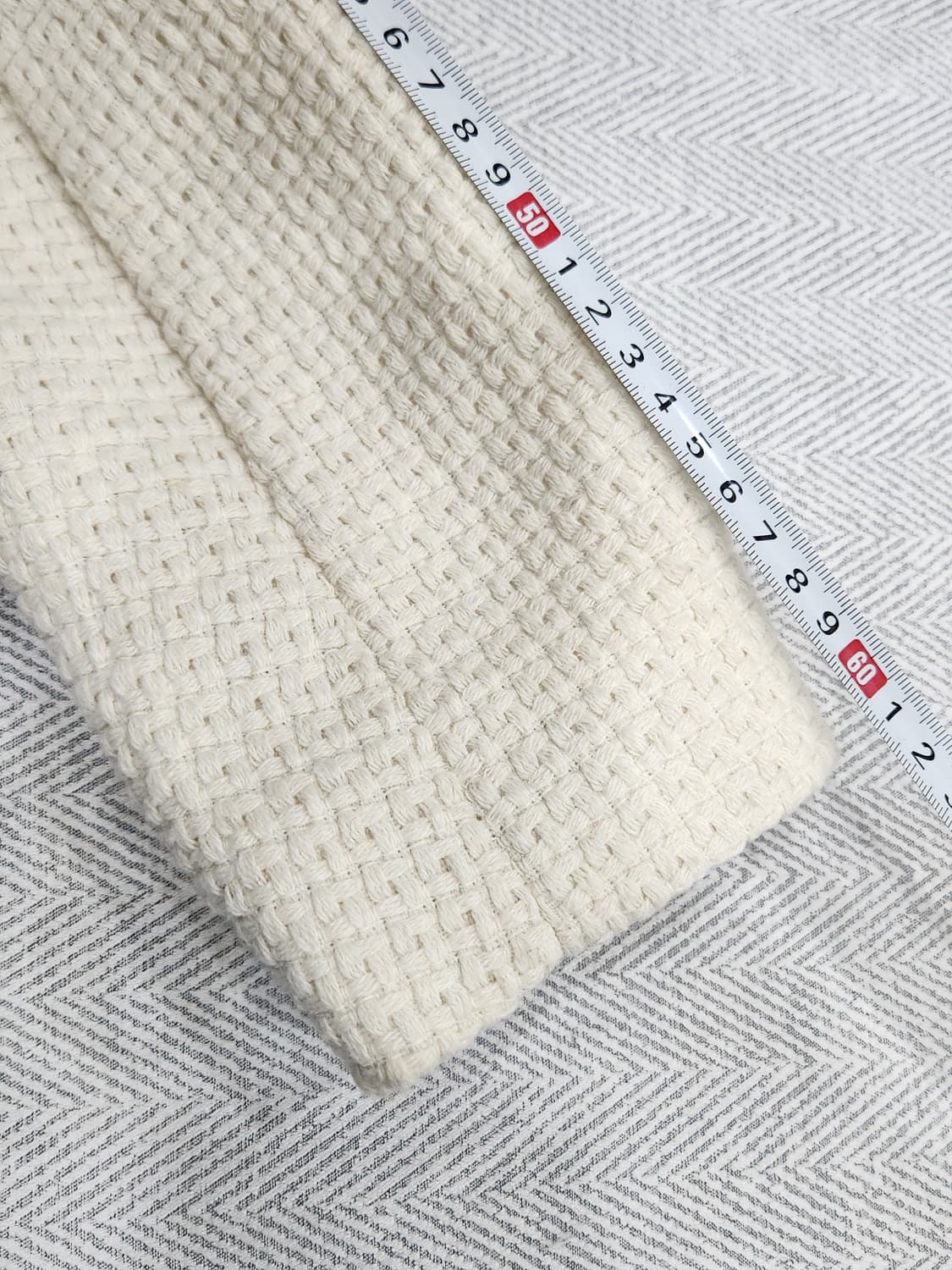 [F] 빅토리아 트위드 노카라 자켓 아이보리 블랙 배색 상품이미지8