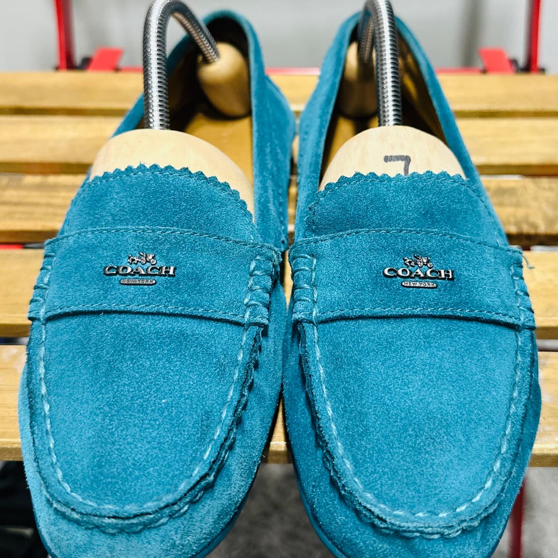 245) 코치 로퍼 여성 여자 페니로퍼 오데트 로퍼 스웨이드 블루 상품이미지3