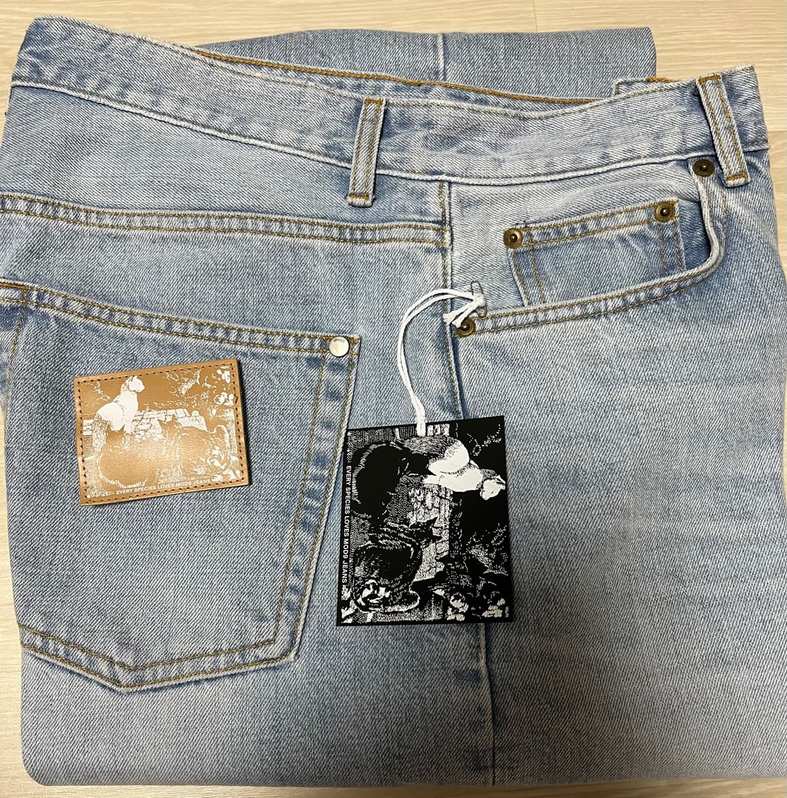 모드나인 MOD1w 연청데님 31 사이즈 (실착 1회) 상품이미지6