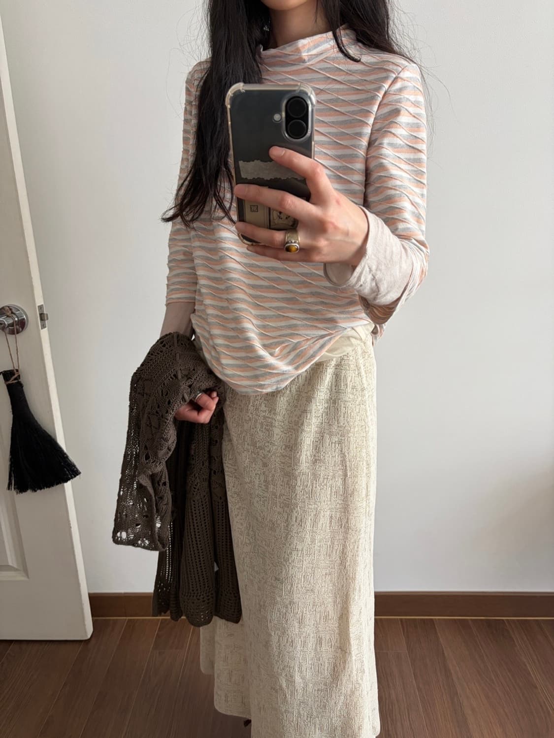 stripe patterned top 상품이미지5