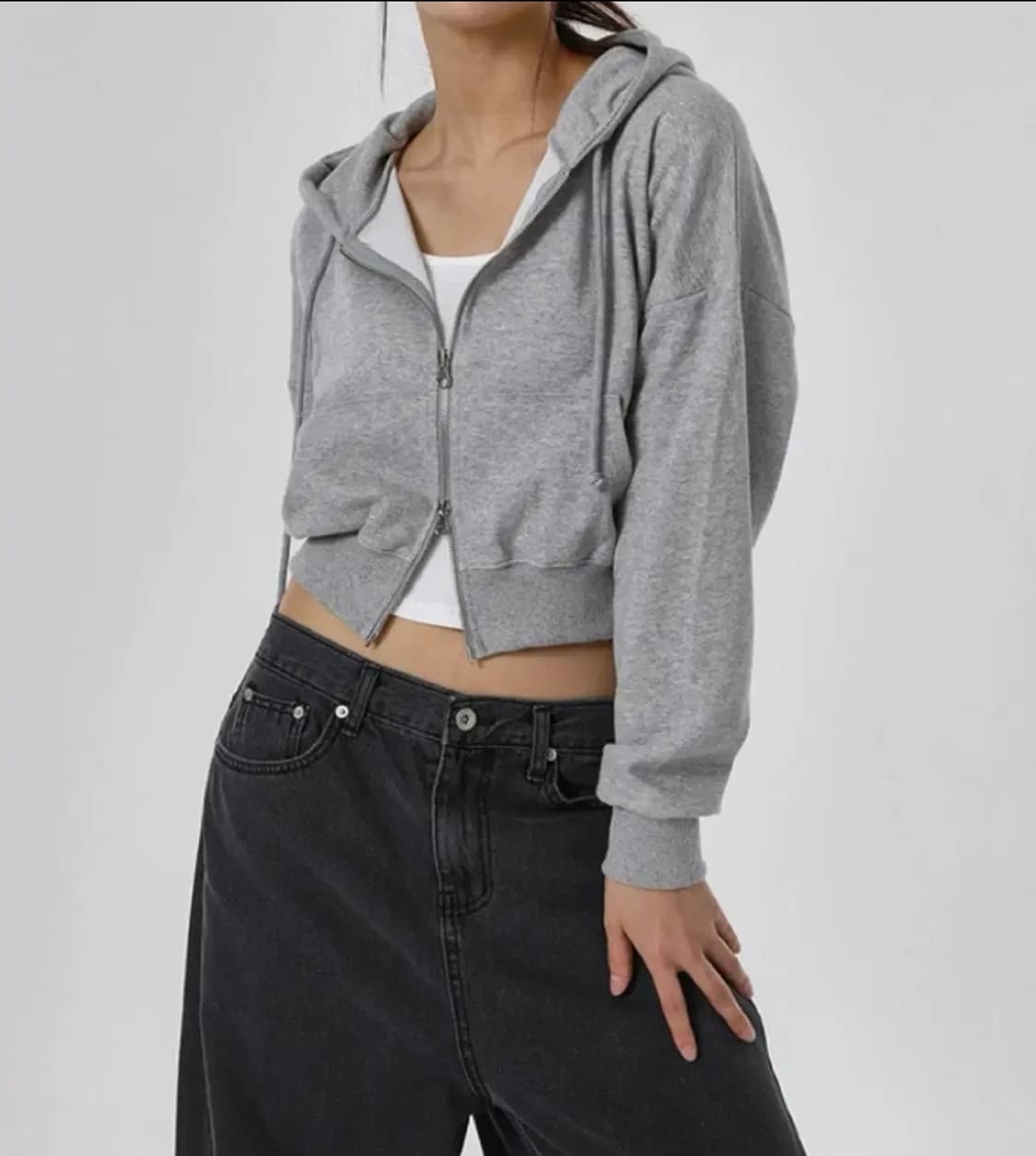 블랙업 멜롯 투웨이 후드 집업 그레이 상품이미지1