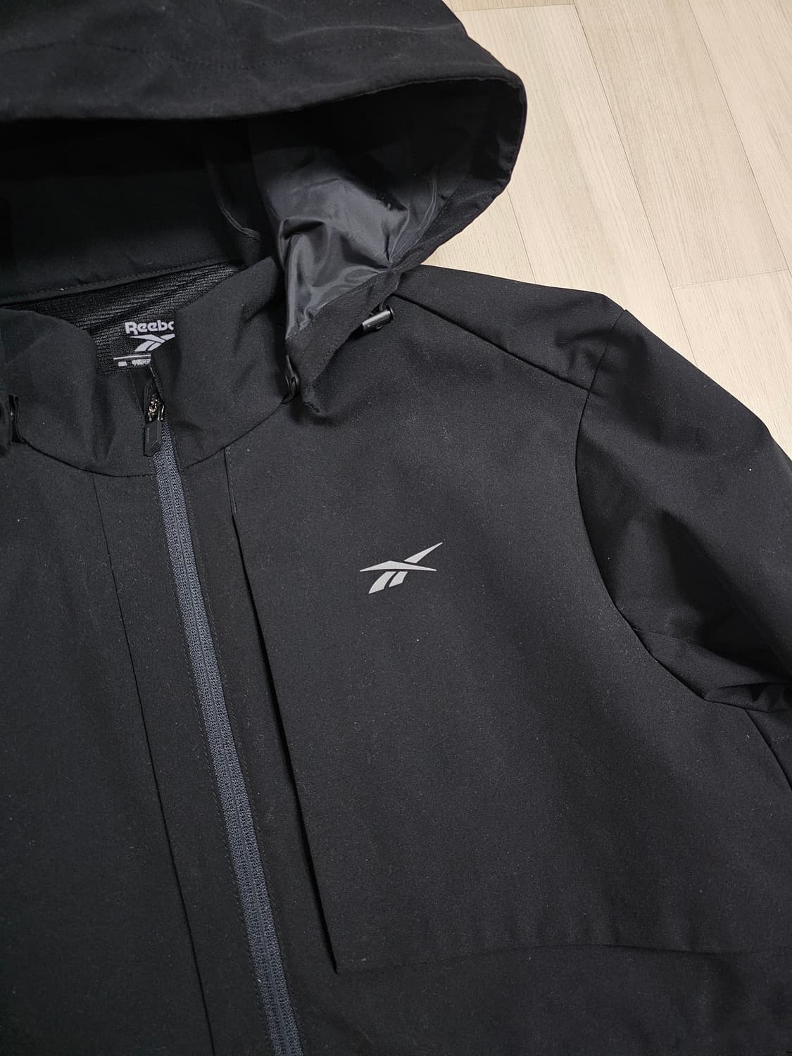 ​[XL] 리복 블랙 테크니컬 2L 방수 후드 바람막이 자켓 상품이미지3