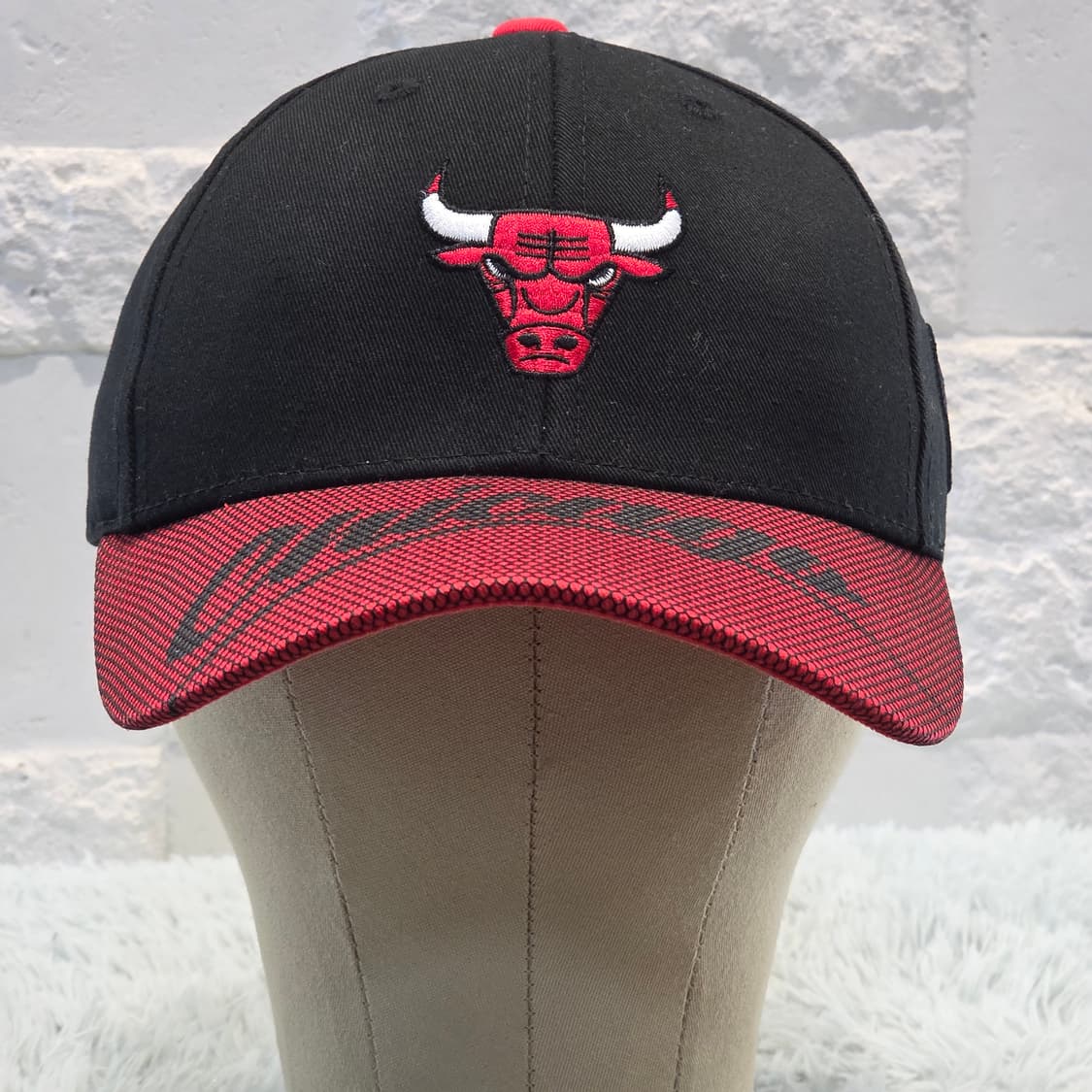 M1-3:NBA 시카고 불스 로고 캡 블랙 레드 프리사이즈 54-57cm 상품이미지2