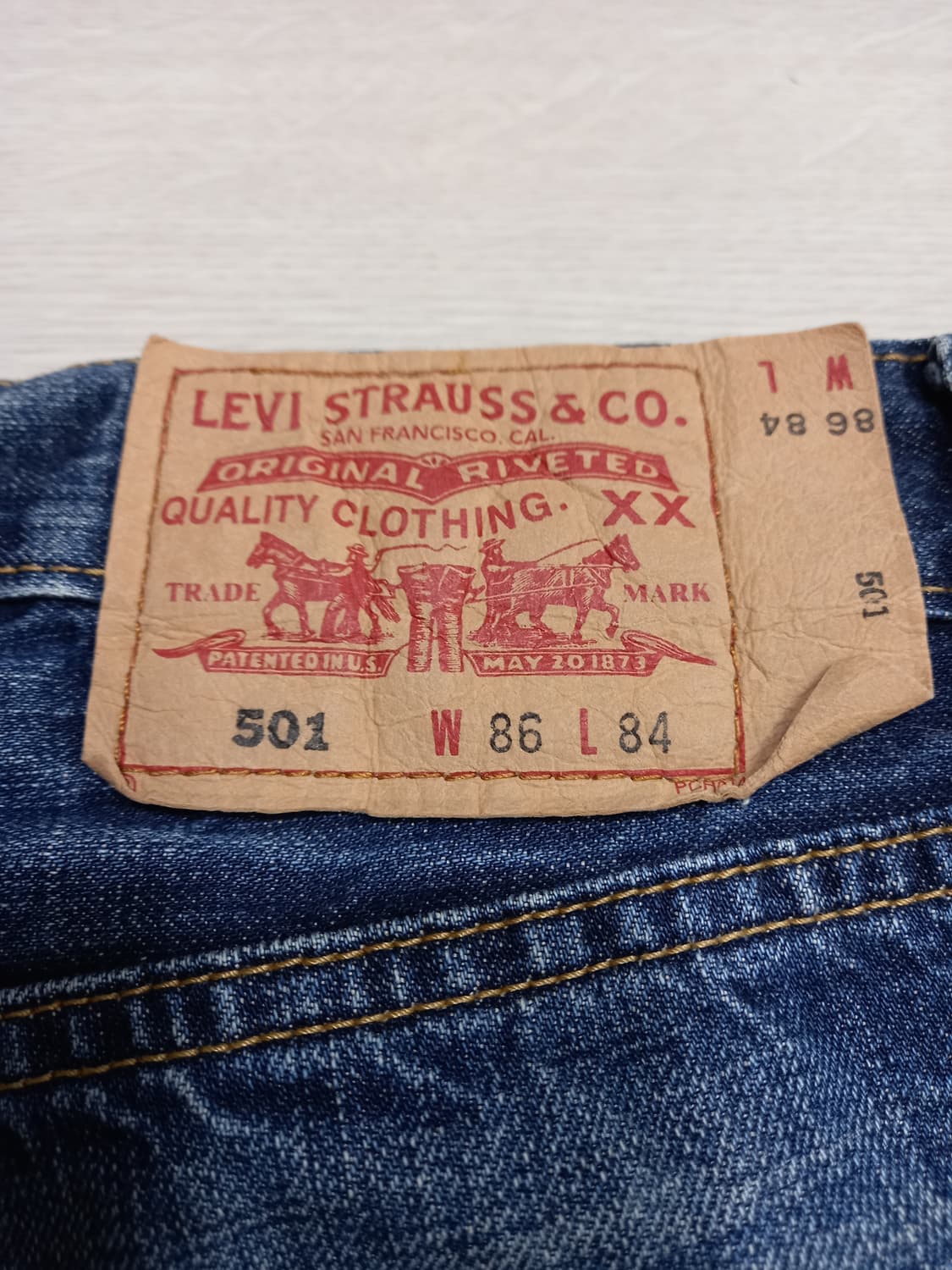 34 07's 리바이스501 워싱 일자진 34-555 상품이미지5