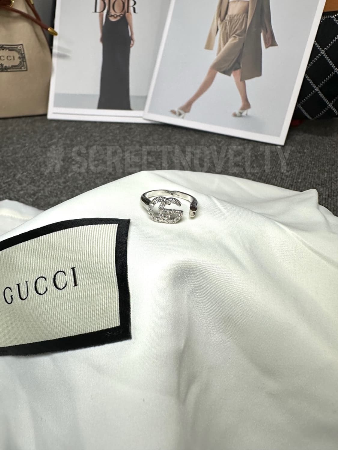 구찌 실버 큐빅 반지 스몰 상품이미지3