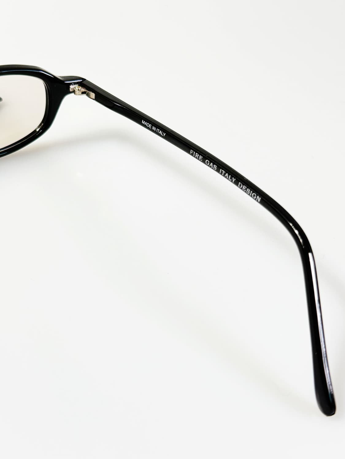 90s FIRE GAS 블랙 뿔테 스퀘어 클리어 틴트 빈티지 안경 상품이미지6