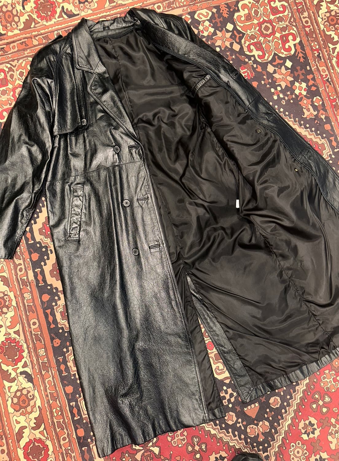 ( 2XL ) 가죽롱코트 가죽카코트 가죽자켓 레더자켓 빈티지가죽 상품이미지6