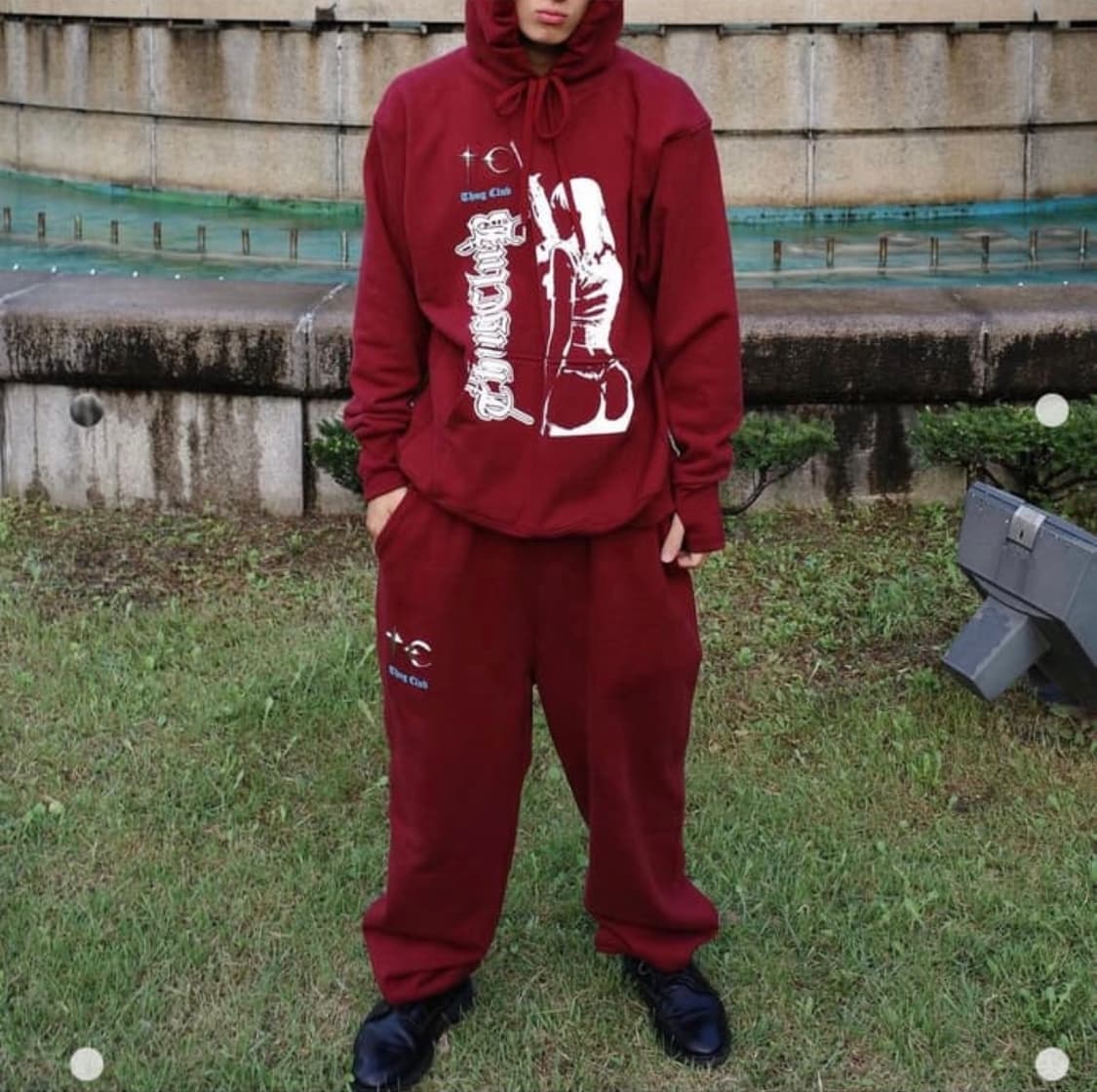 떠그클럽 버건디 조거 스웻팬츠 상품이미지1