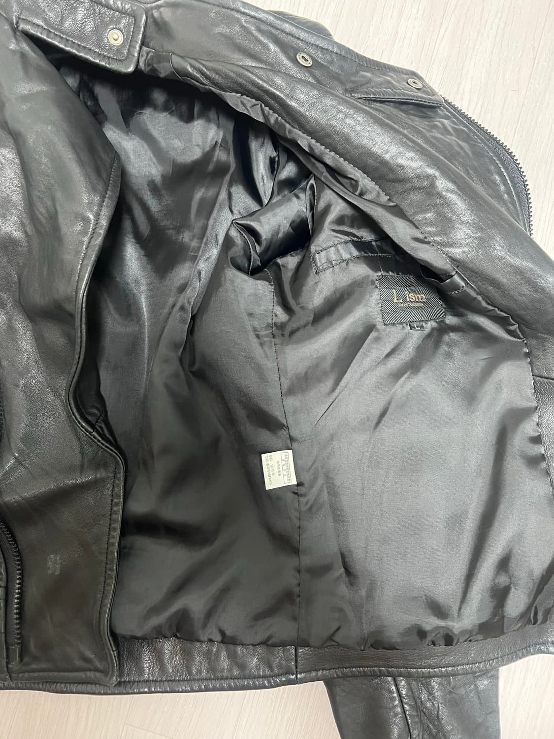 램스킨 사선 바이커 레더자켓 상품이미지2