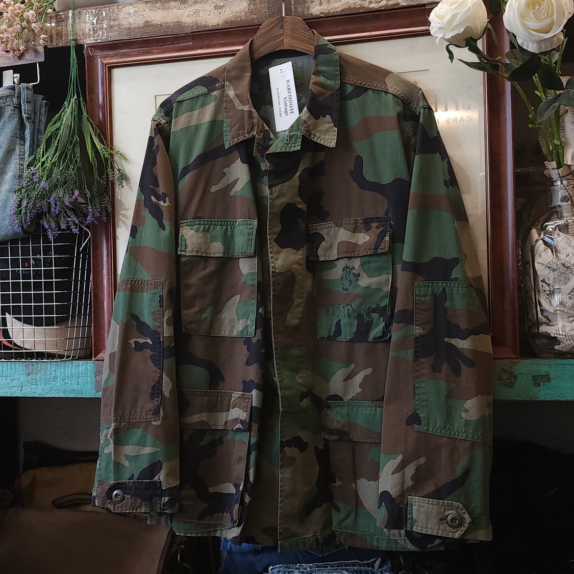 90s 미군 우드랜드 카모셔츠 BDU 미디움 레귤러 상품이미지2