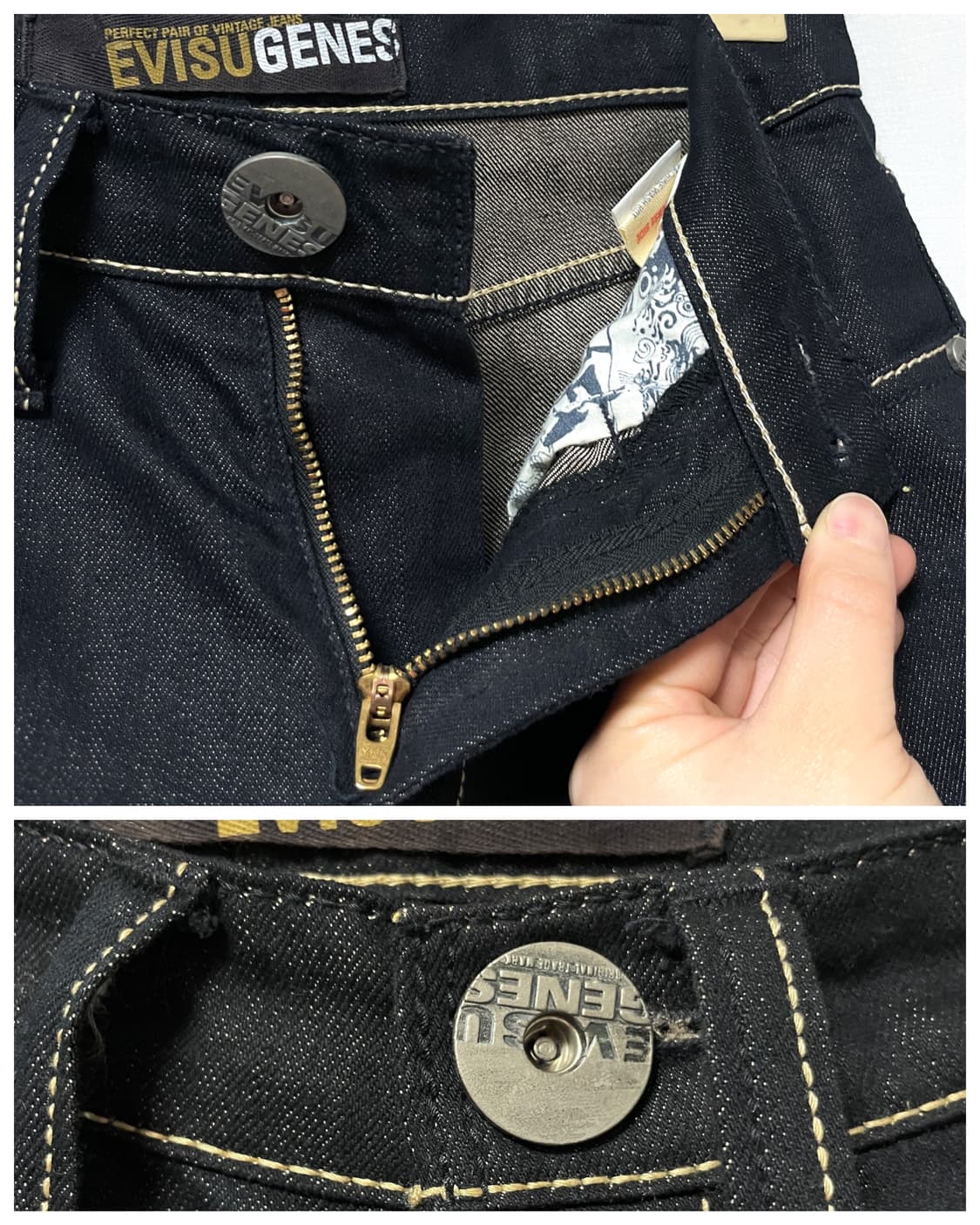 Evisu 에비수 오사카 여성 슬림핏 생지 흑청 데님팬츠 26 상품이미지8