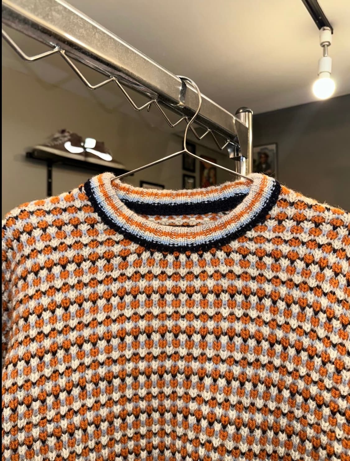 빔즈 체크 패턴 울 니트 BEAMS 상품이미지2