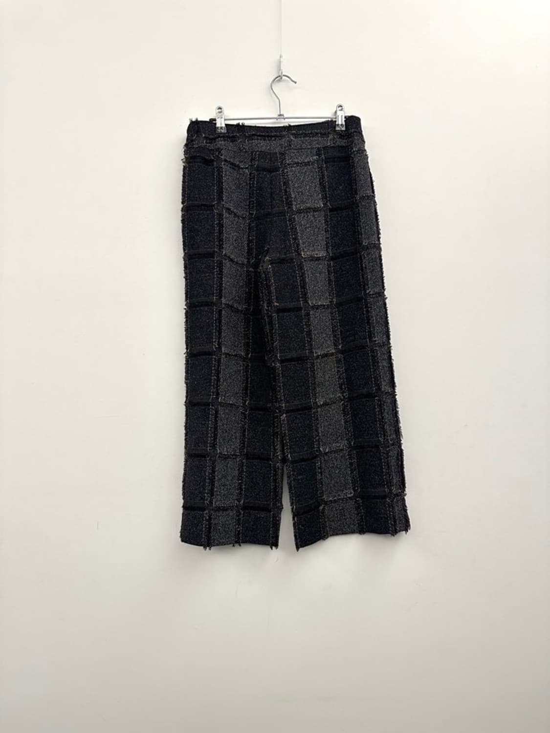 Check trimming mid warm pants / navy 상품이미지4