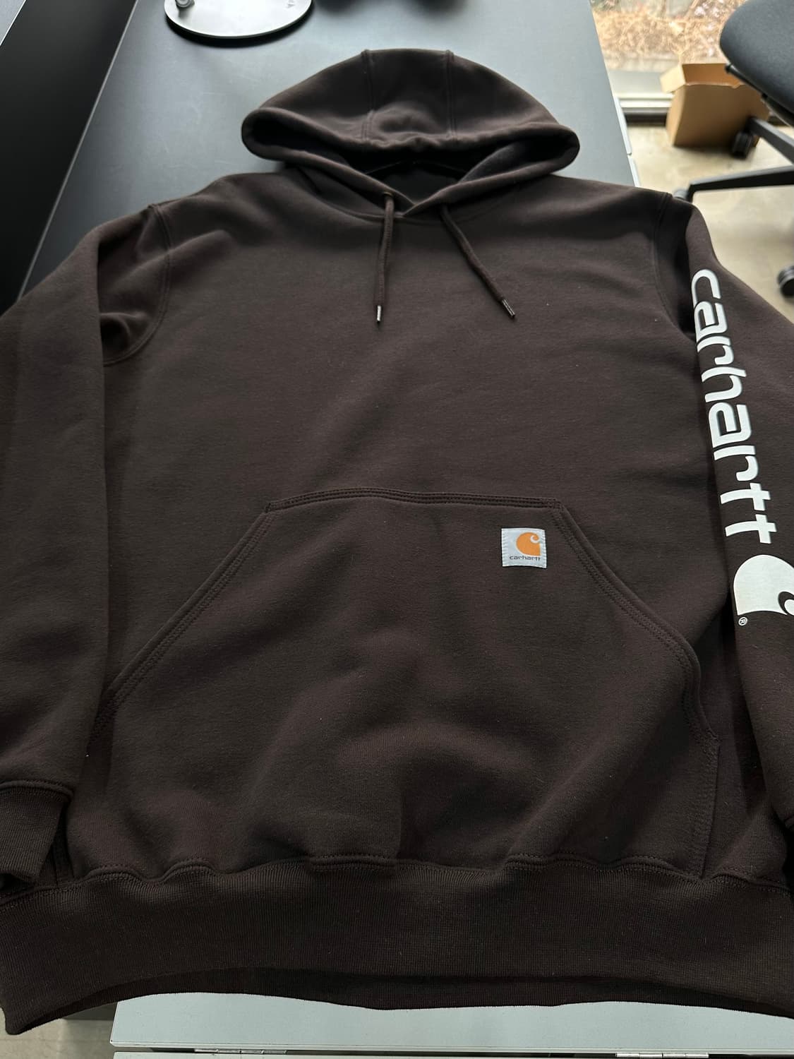 칼하트 미드웨이트 레귤러 후드티 브라운 상품이미지4