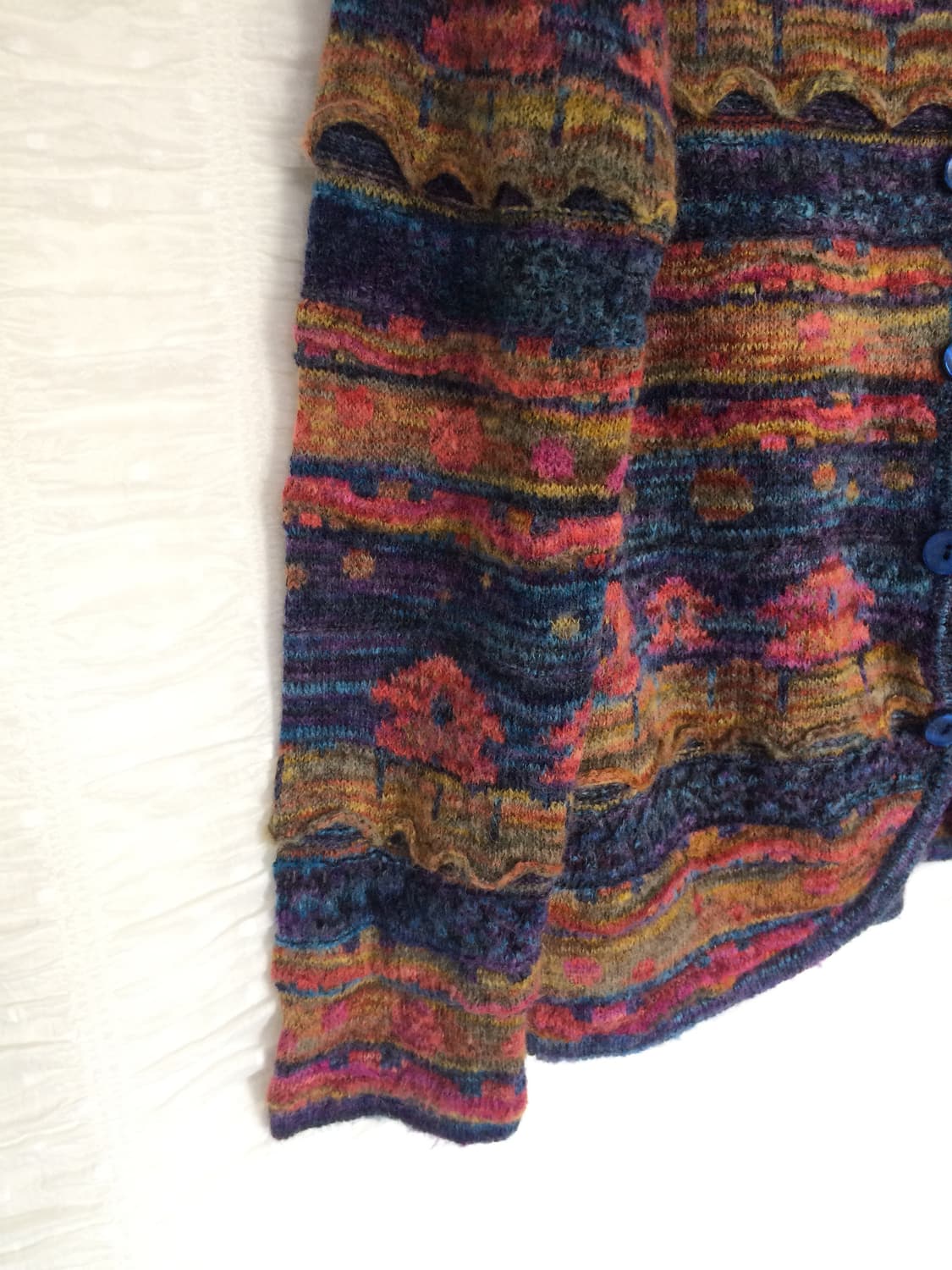 빈티지 패턴 버튼 니트 가디건 상품이미지3