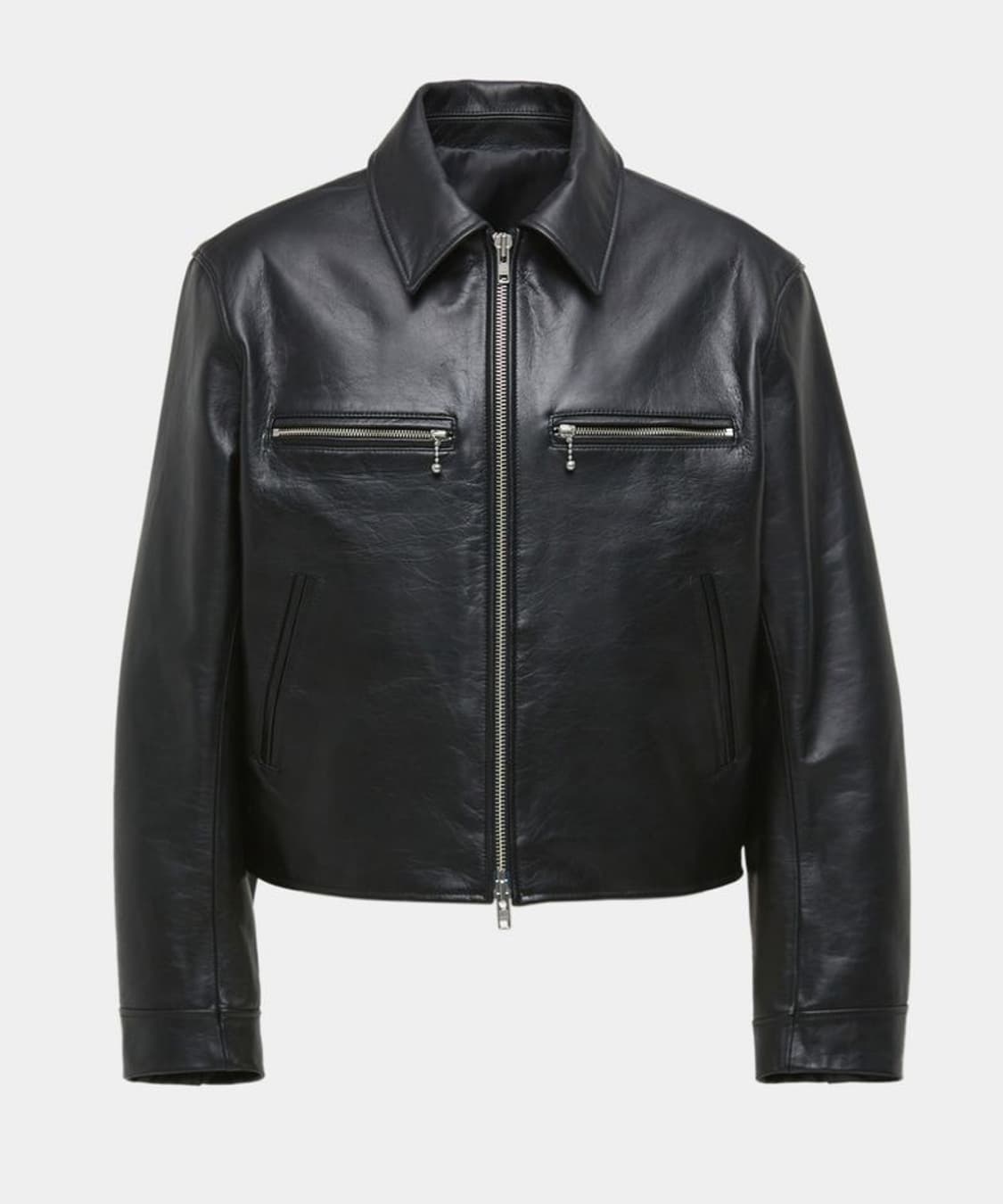 카우하이드 레더 싱글 라이더 점퍼 L (블랙) 상품이미지1