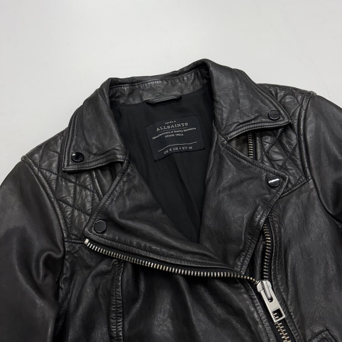 올세인츠 사선 바이커 딱붙 릭오웬스맛 리얼레더 양가죽 자켓 상품이미지4