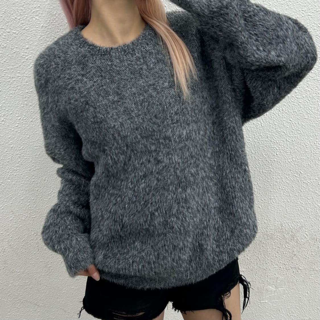 노매뉴얼 멜란지 앙고라 니트 L 상품이미지1