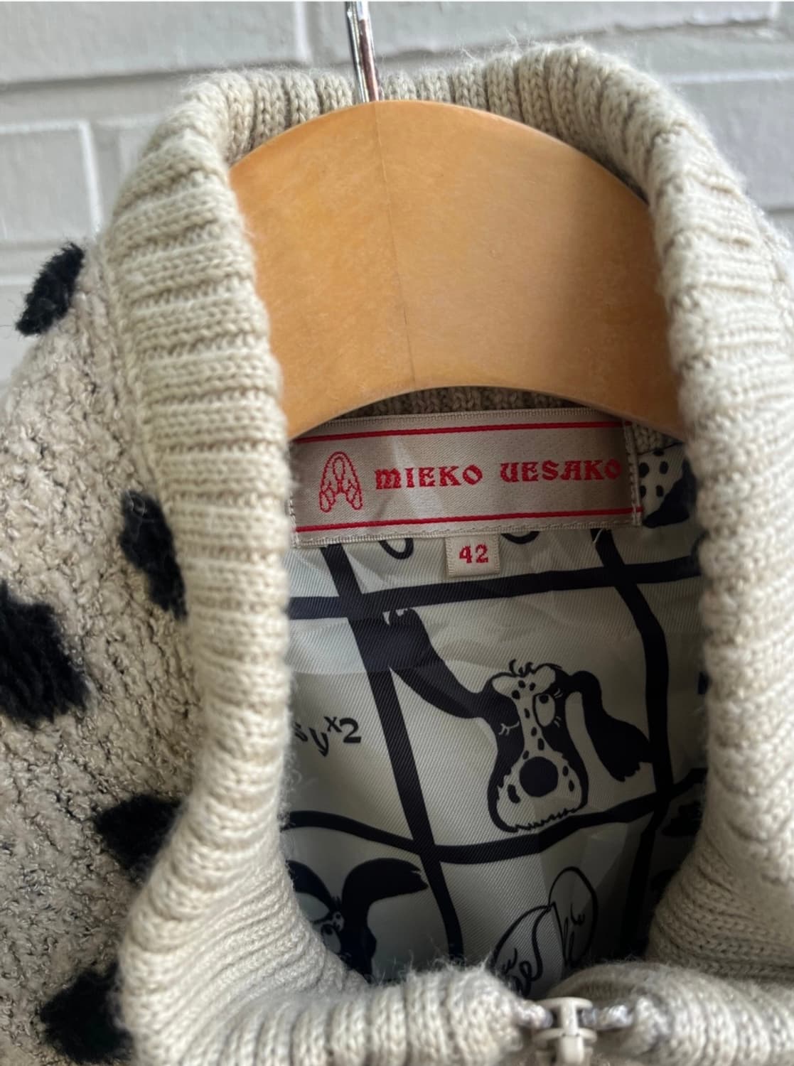 빈티지 Mieko uesa 도트 플리스 집업 상품이미지8