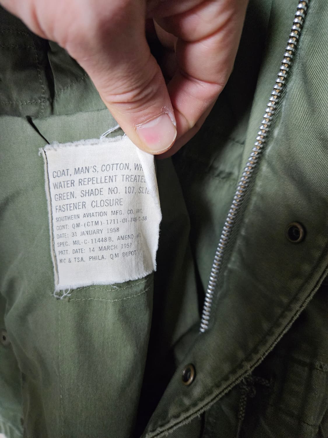 50s og m51 미군 필드자켓 초코단추 s/r 상품이미지4