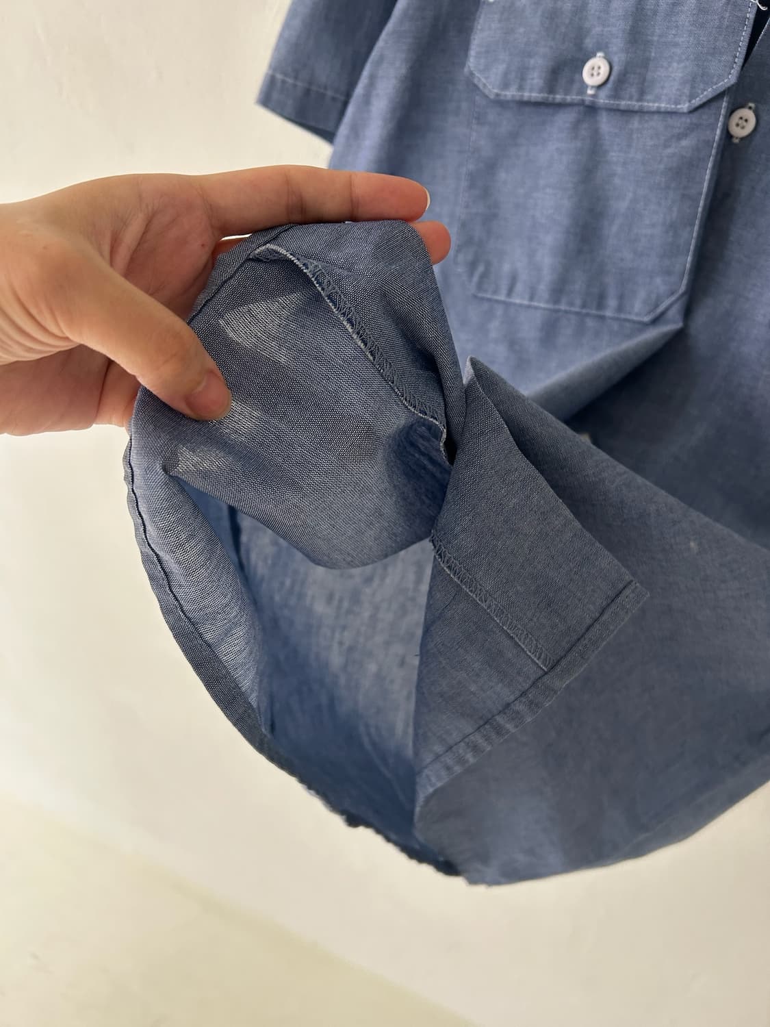 90's Vtg USA Dickies Chambray Work shirt 상품이미지4