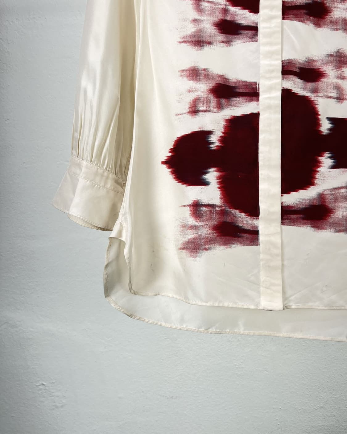 질샌더 아이보리 이캇 스탠드 카라 트윌 셔츠 상품이미지4