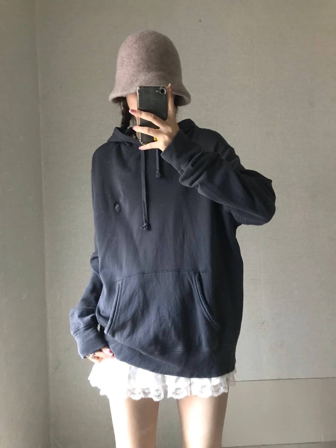 폴로 차콜 루즈핏 후드티 상품이미지2